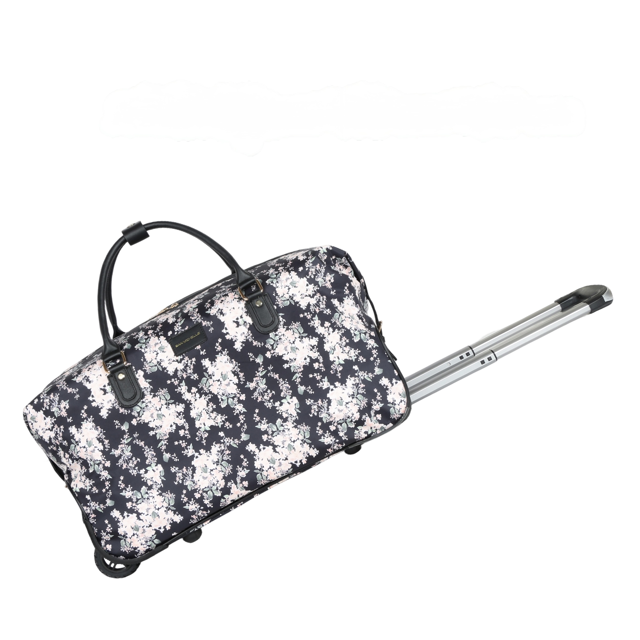 Flora Duffel Bag with Wheels - Black